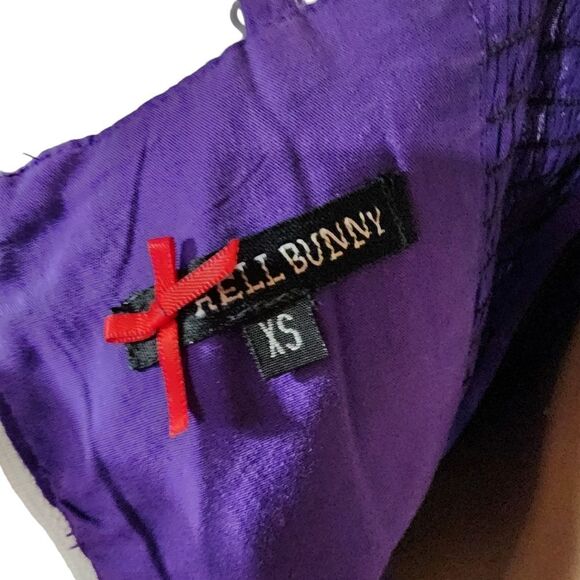 Hell Bunny Purple Checkered Gingham Fit & Flare Pinup Style Midi Dress - Picture 11 of 11